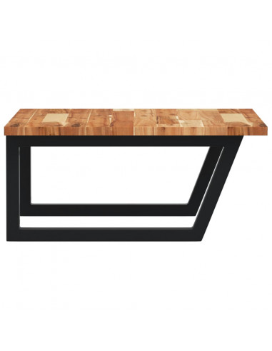 Ripiano a Parete per Lavabo in Acciaio e Massello di Acacia