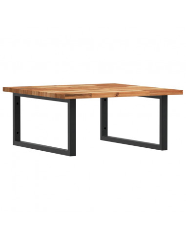 Ripiano a Parete per Lavabo in Acciaio e Massello di Acacia