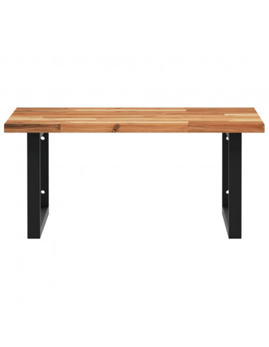 Ripiano a Parete per Lavabo in Acciaio e Massello di Acacia