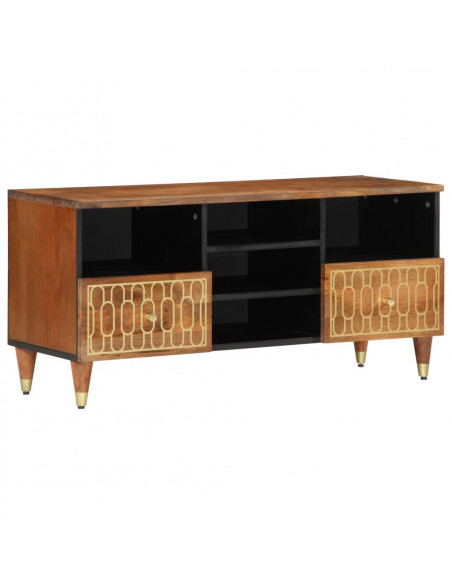 Mobile Porta TV 100x33x46 cm in Legno Massello di Mango
