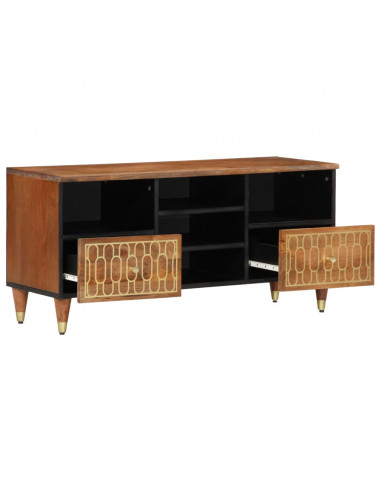 Mobile Porta TV 100x33x46 cm in Legno Massello di Mango