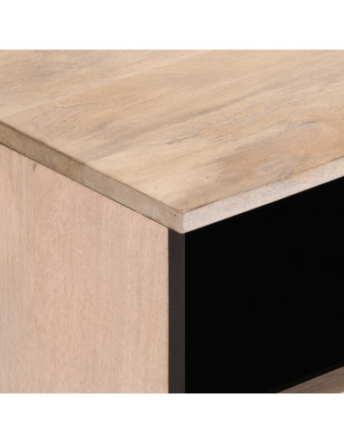 Mobile Porta TV Bianco 70x34x46 cm in Legno Massello di Mango