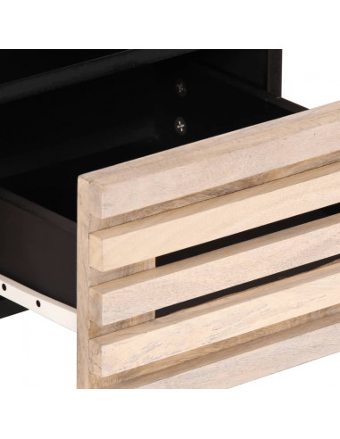 Mobile Porta TV Bianco 70x34x46 cm in Legno Massello di Mango