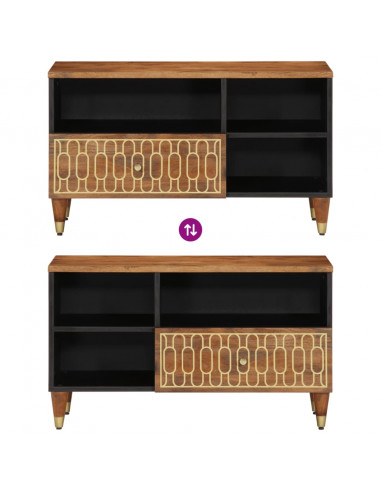 Mobile Porta TV 80x33x46 cm in Legno Massello di Mango