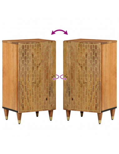Credenza 40x33x75 cm in Legno Massello di Mango