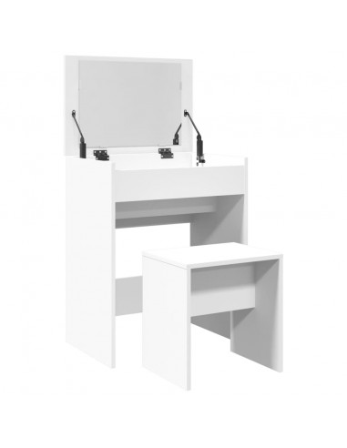 Toeletta e Sgabello Bianco 60x40x113,5 cm