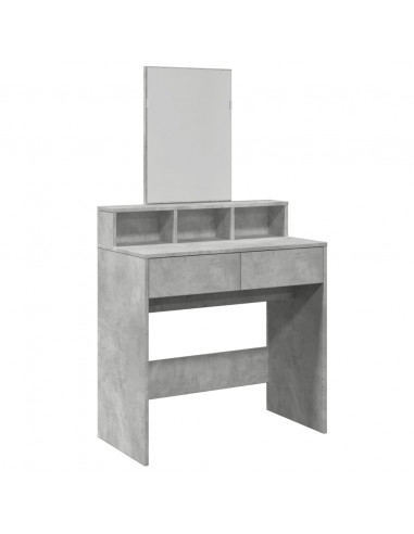 Toeletta con Specchio Grigio Cemento 80x41x144,5 cm