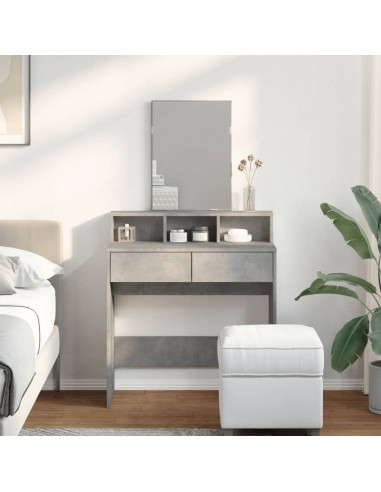 Toeletta con Specchio Grigio Cemento 80x41x144,5 cm