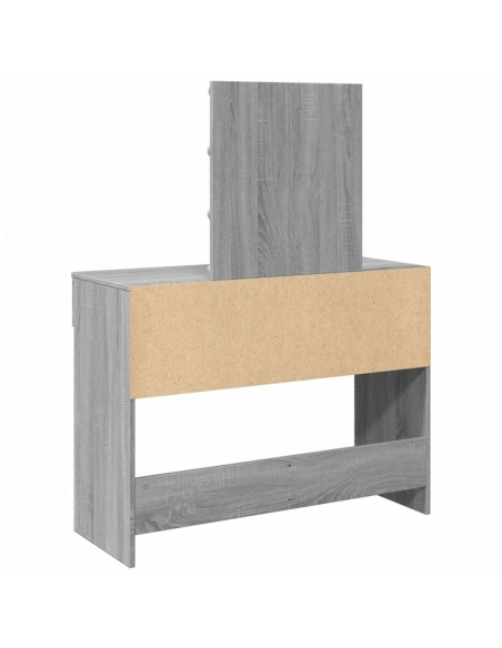 Toeletta con LED Grigio Sonoma 100x40x130 cm