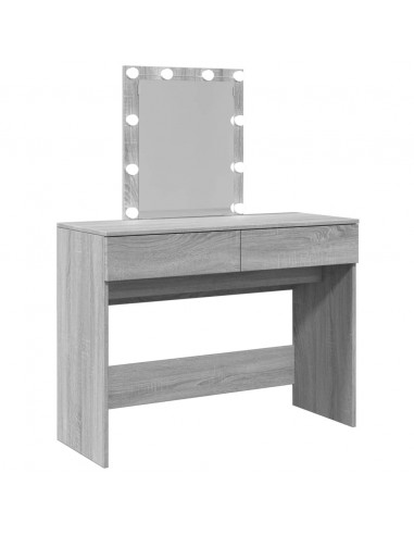 Toeletta con LED Grigio Sonoma 100x40x130 cm