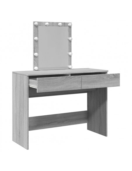 Toeletta con LED Grigio Sonoma 100x40x130 cm