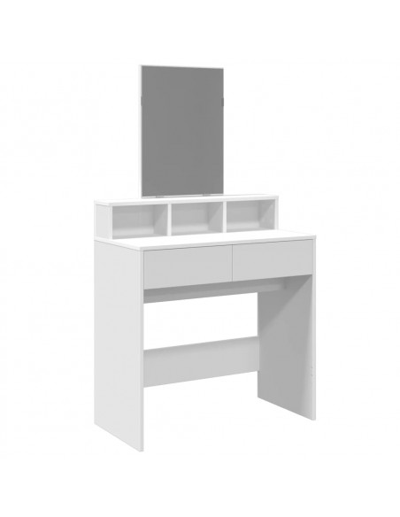 Toeletta con Specchio Bianco 80x41x144,5 cm
