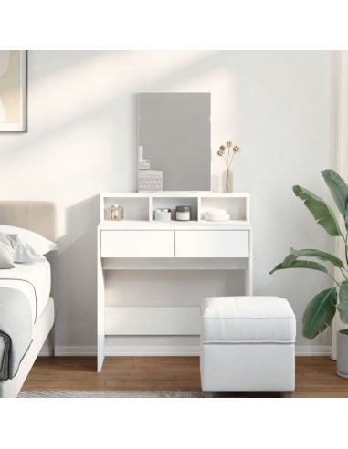 Toeletta con Specchio Bianco 80x41x144,5 cm