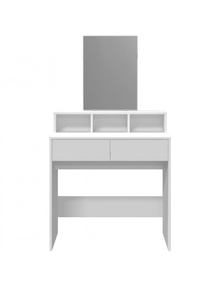 Toeletta con Specchio Bianco 80x41x144,5 cm