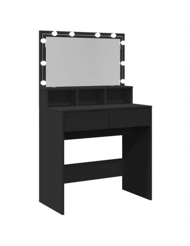 Toeletta con LED Nera 80x41x134,5 cm