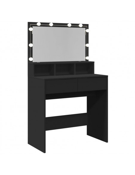 Toeletta con LED Nera 80x41x134,5 cm