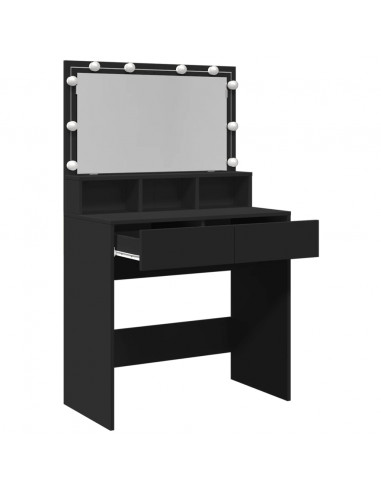 Toeletta con LED Nera 80x41x134,5 cm