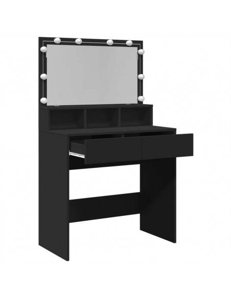 Toeletta con LED Nera 80x41x134,5 cm
