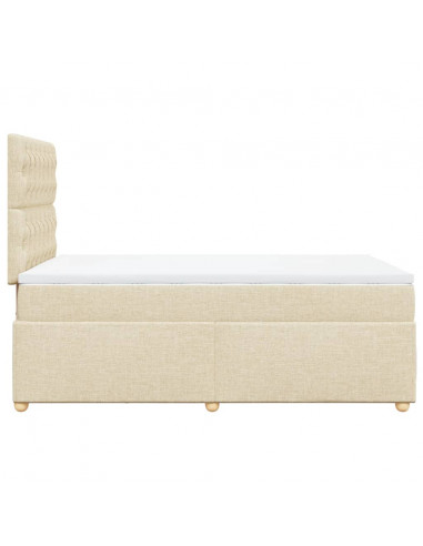 Giroletto a Molle con Materasso Crema 120x200 cm in Tessuto