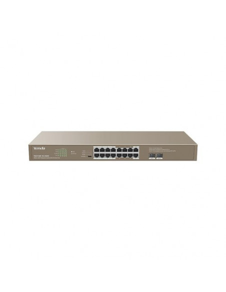 SWITCH TENDA TEG1118P-16-250W 16P GIGABIT 10/100/1000 Base-T RJ45 PoE+2 1000M SFP Cons. Max Porta:30W- cons. max switch 250W