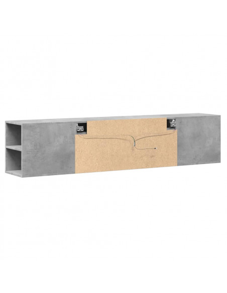 Mobile TV a Parete con LED Grigio Cemento 180x31x39,5 cm