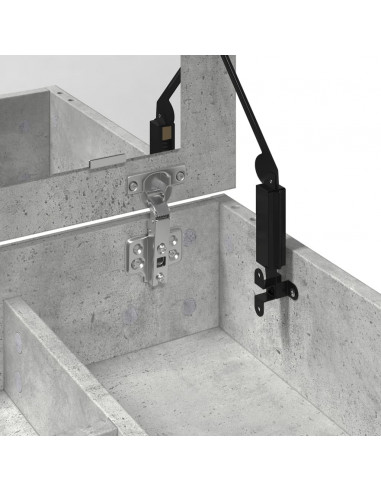 Toeletta con Specchio Grigio Cemento 73x46,5x120 cm