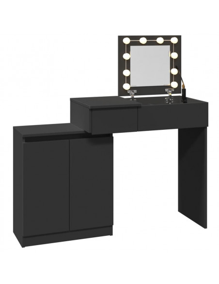 Toeletta con LED Nera 115x37x110,5 cm