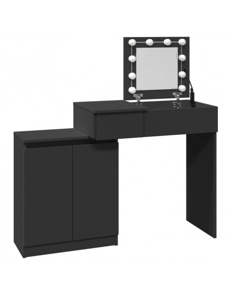 Toeletta con LED Nera 115x37x110,5 cm