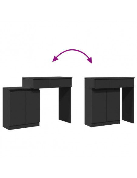 Toeletta con LED Nera 115x37x110,5 cm