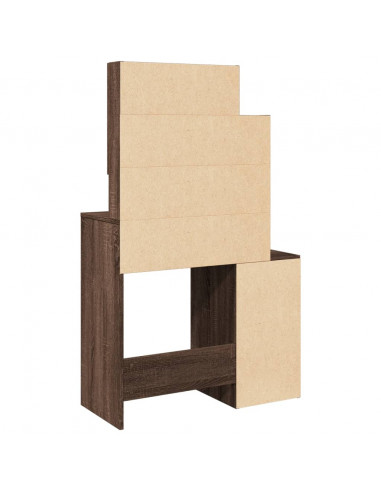 Toeletta con Armadietto Rovere Marrone 80x35x132 cm