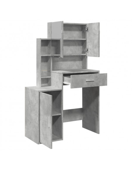 Toeletta con Armadietto Grigio Cemento 80x35x132 cm