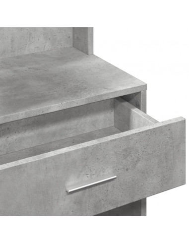 Toeletta con Armadietto Grigio Cemento 80x35x132 cm