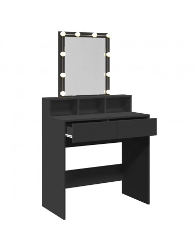 Toeletta con LED Nera 80x41x144,5 cm