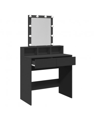 Toeletta con LED Nera 80x41x144,5 cm