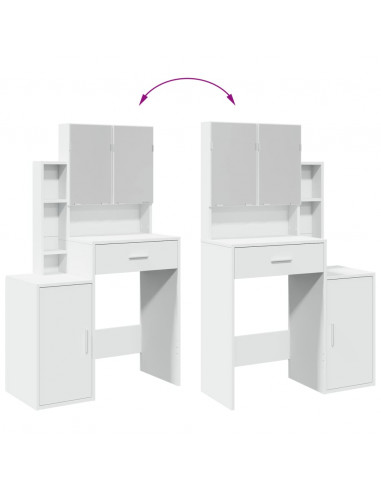 Toeletta con Armadietto Bianco 80x35x132 cm