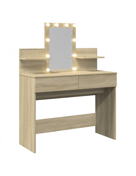 Toeletta con LED Rovere Sonoma 100x40x130 cm