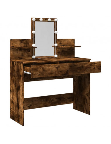 Toeletta con LED Rovere Fumo 100x40x130 cm