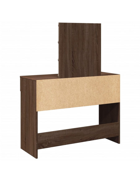 Toeletta con LED Rovere Marrone 100x40x130 cm