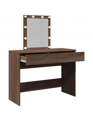 Toeletta con LED Rovere Marrone 100x40x130 cm