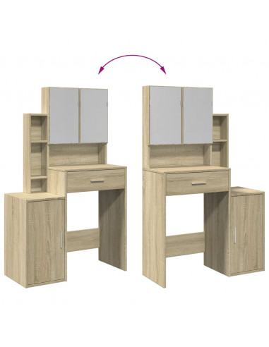 Toeletta con Armadietto Rovere Sonoma 80x35x132 cm