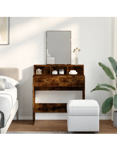 Toeletta con Specchio Rovere Fumo 80x41x144,5 cm