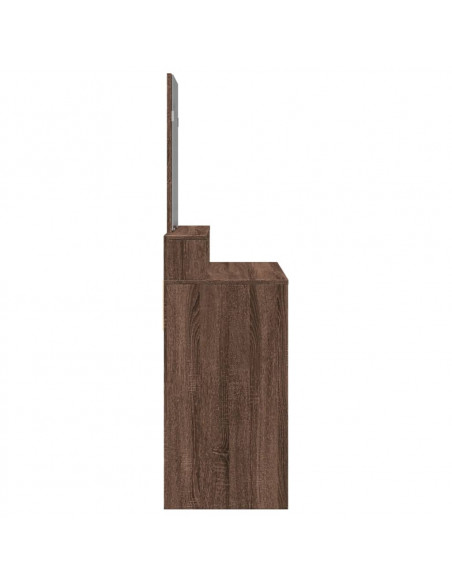 Toeletta con Specchio Rovere Marrone 80x41x144,5 cm