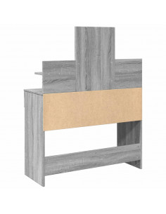 Toeletta con LED Grigio Sonoma 100x40x130 cm 2