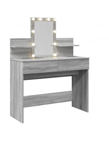 Toeletta con LED Grigio Sonoma 100x40x130 cm