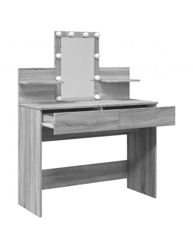 Toeletta con LED Grigio Sonoma 100x40x130 cm