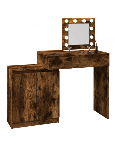 Toeletta con LED Rovere Fumo 115x37x110,5 cm