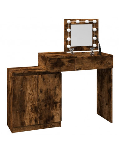 Toeletta con LED Rovere Fumo 115x37x110,5 cm