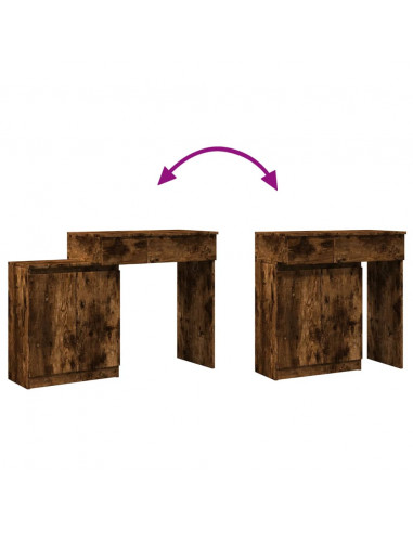 Toeletta con LED Rovere Fumo 115x37x110,5 cm