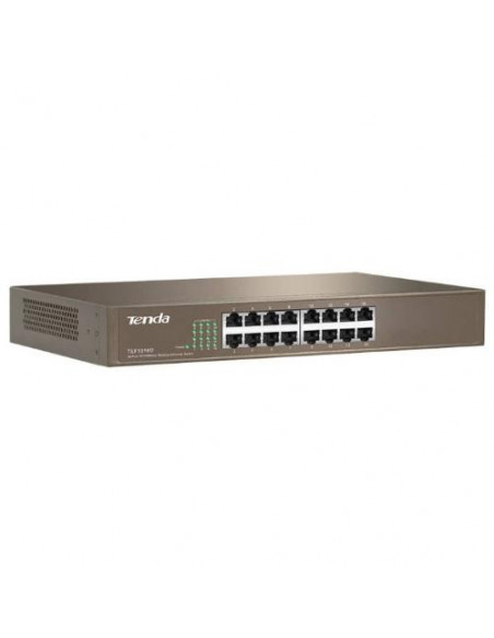 TENDA SWITCH 16 PORTE 10/100 METAL CASE RACK MOUNTABLE PNP