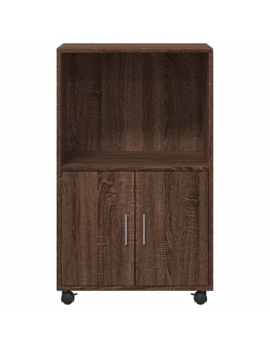 Mobiletto con Ruote Rovere Marrone 55x40x91 cm in Truciolato